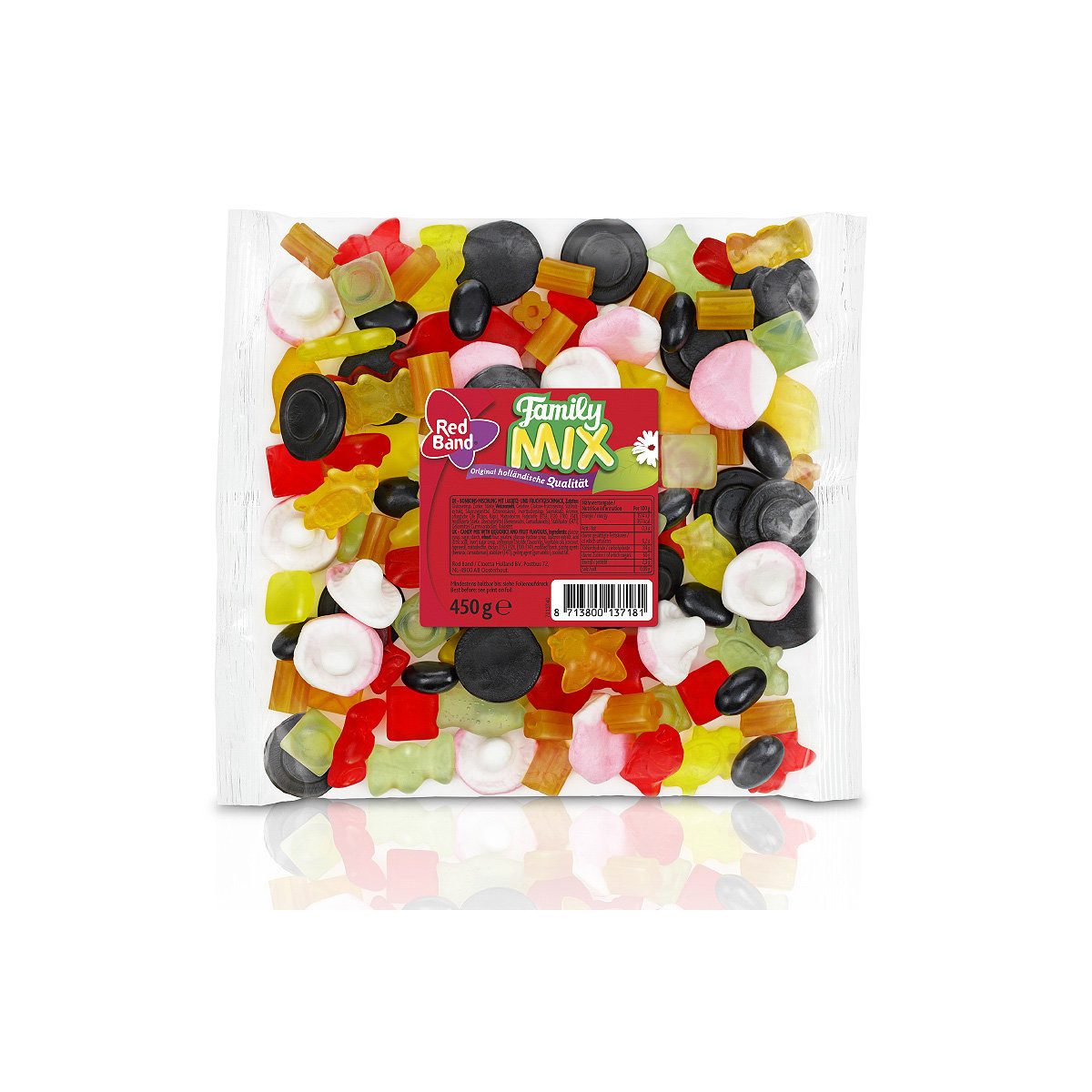 Red Band Süßigkeit, Red Band Family Mix bunte Mischung mit leckerem Lakritz 450g