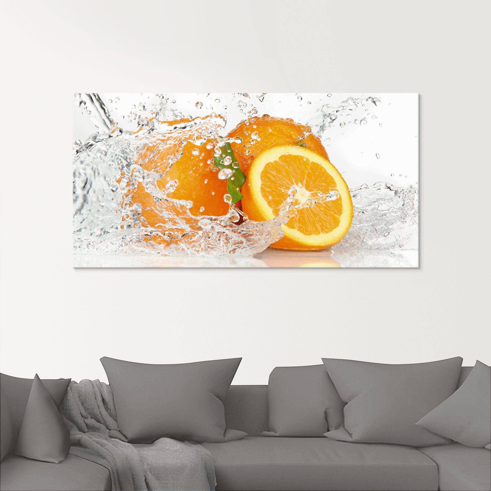 Artland Glasbild Orange mit Spritzwasser, Süßspeisen günstig online kaufen