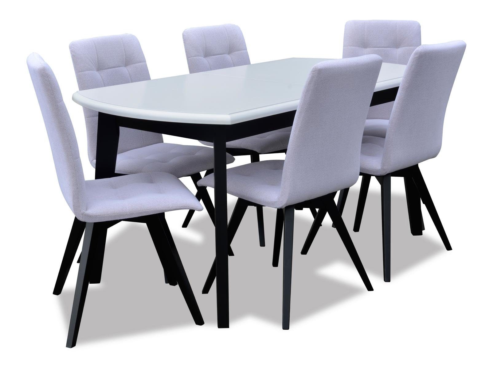 Holz Gruppe Essgruppe, Tische Set Tisch Ess Stühle JVmoebel Neu Esstisch + Esszimmer Komplett Set 6