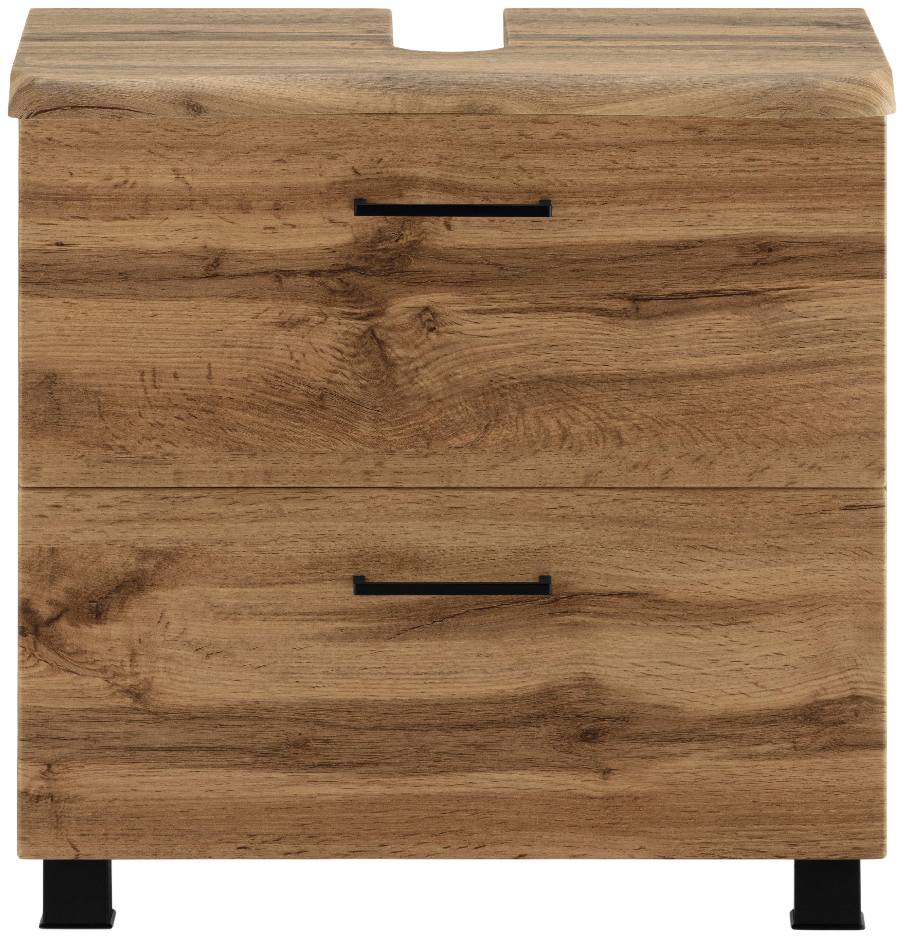 welltime Waschbeckenunterschrank Trento, verschiedene Ausführungen und Farben Badmöbel, Breite 60 cm, Beckenunterschrank auf Füßen, Made in Germany – Bild 3 von 5