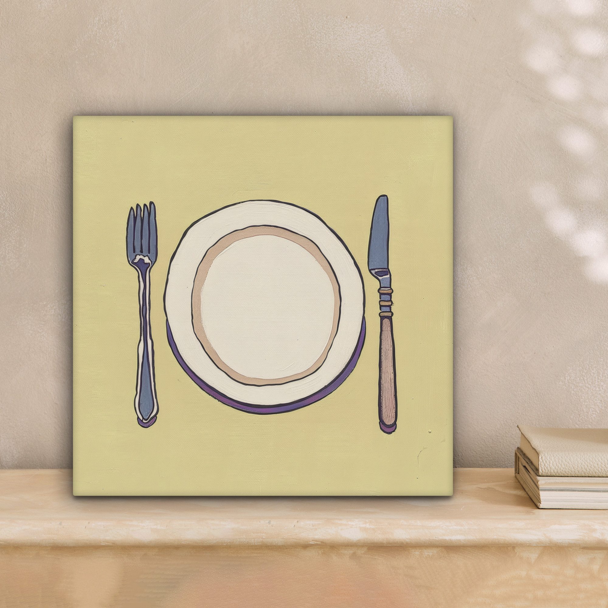 OneMillionCanvasses® Leinwandbild Illustration - Teller - günstig online kaufen