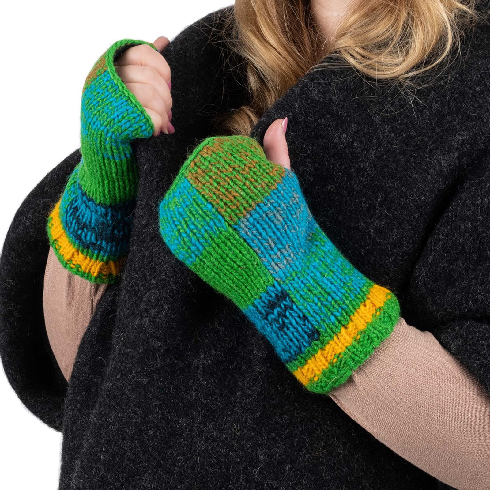 Armstulpen Bunte Armstulpen Stulpen Handwärmer Pulswärmer Handschuhe Wolle Boho