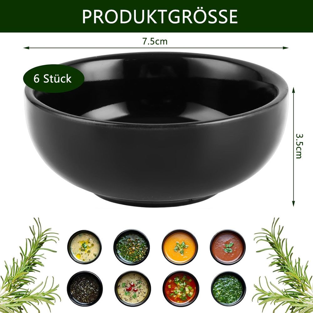 TUWENA Dipschale 6 Stück Kleine Dip Schälchen, Sushi Sojasauce Schälchen, Snackschalen