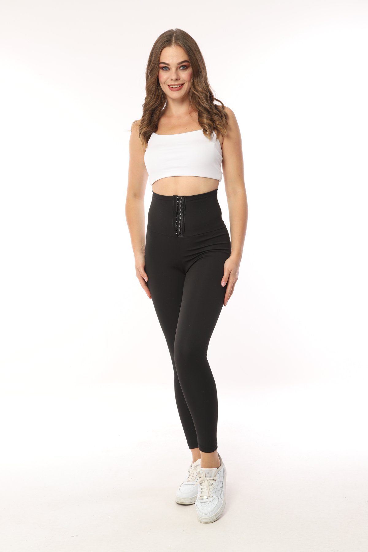 herémood Bauchweg-Leggings Leggins hoher Bund hochtailliert Highwaist Shapewear Bauch-Weg-Effekt
