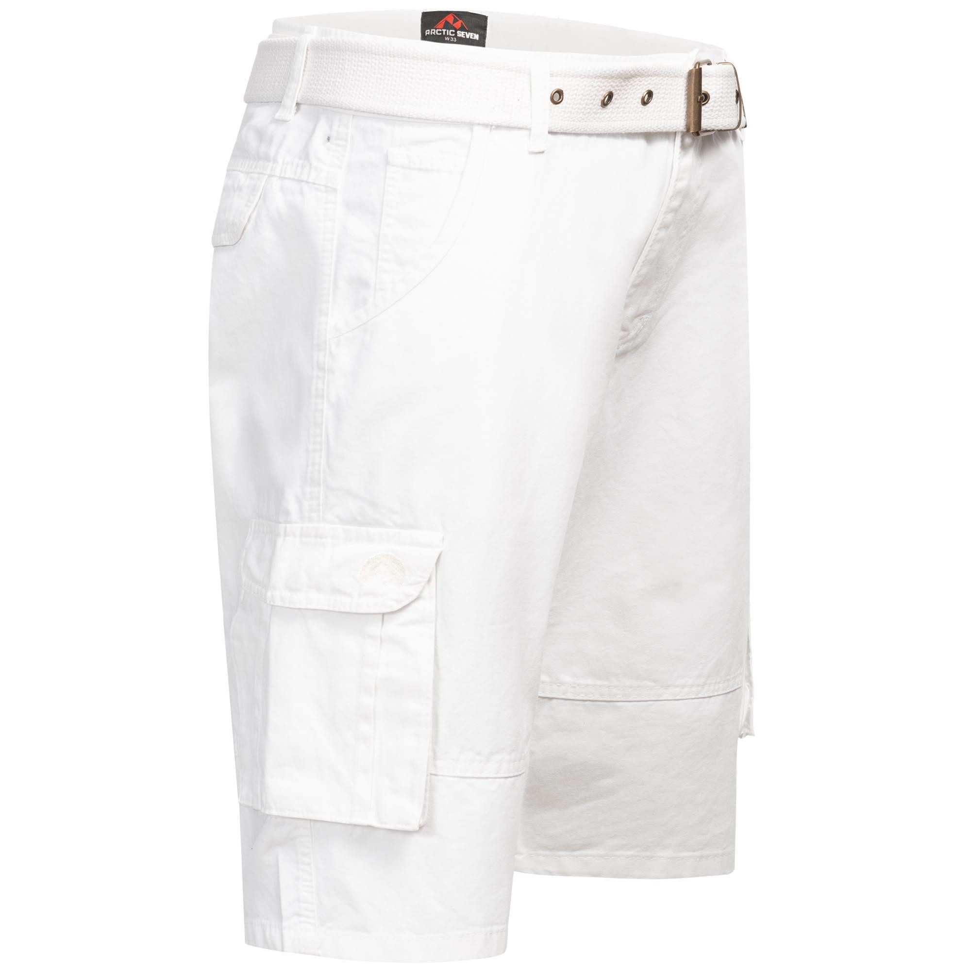 Arctic Seven Shorts Herren Cargo mit Gürtel – Kurze Outdoor Hose aus Baumwolle Robuste Cargo Shorts mit vielen Taschen und Gürtel – Bild 5 von 5