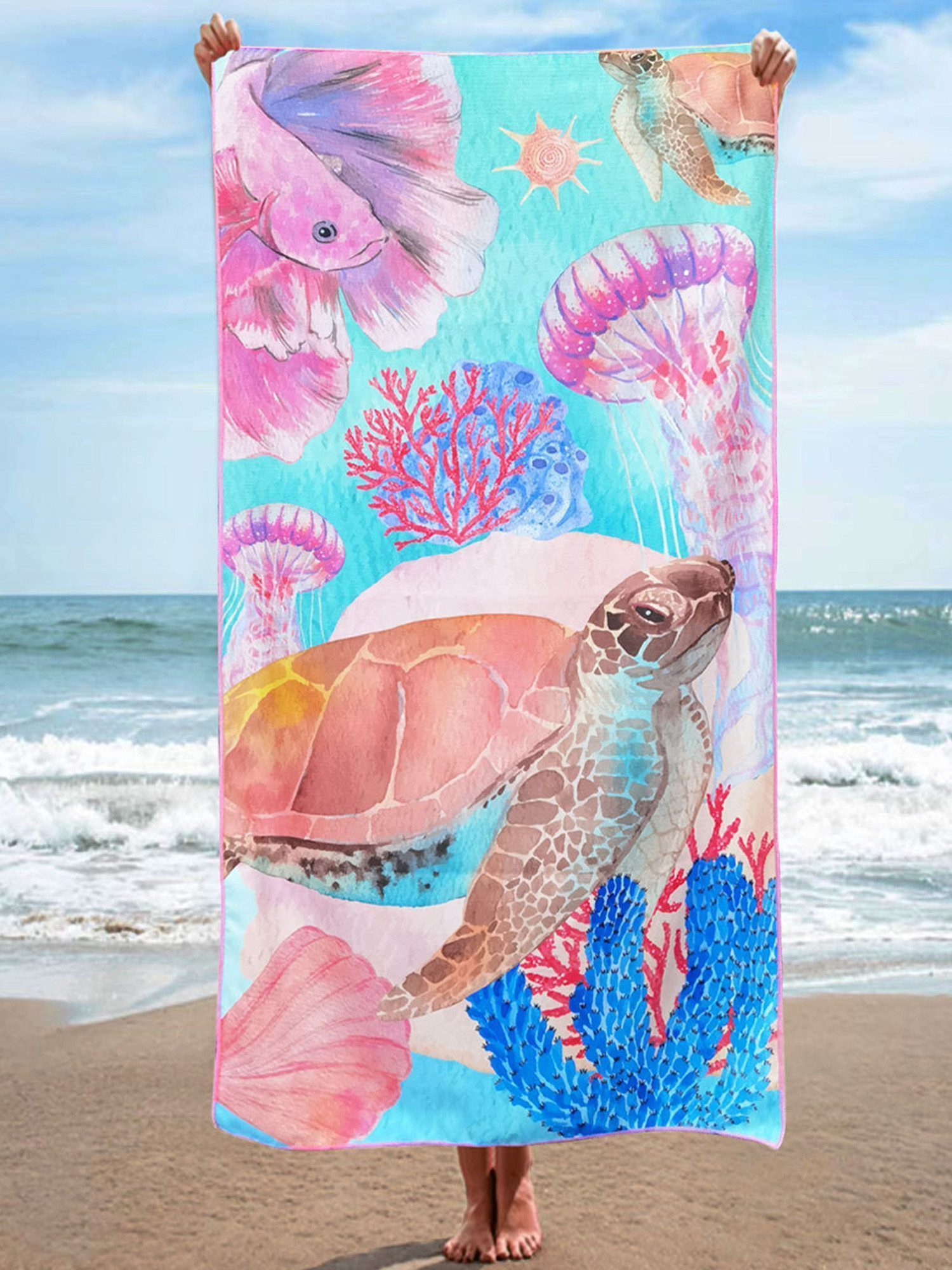 Luckice Strandtücher Quick Dry Strandtuch Mikrofaser Saunatuch Handtuch Groß 180x90cm, (Badetuch Strandhandtuch Schnell Trocknendes Fitnesshandtuch,Leichtes und Dünnes Tragbares Saunatuch Badehandtuch), Tücher am Meer, sexy Modeornamente