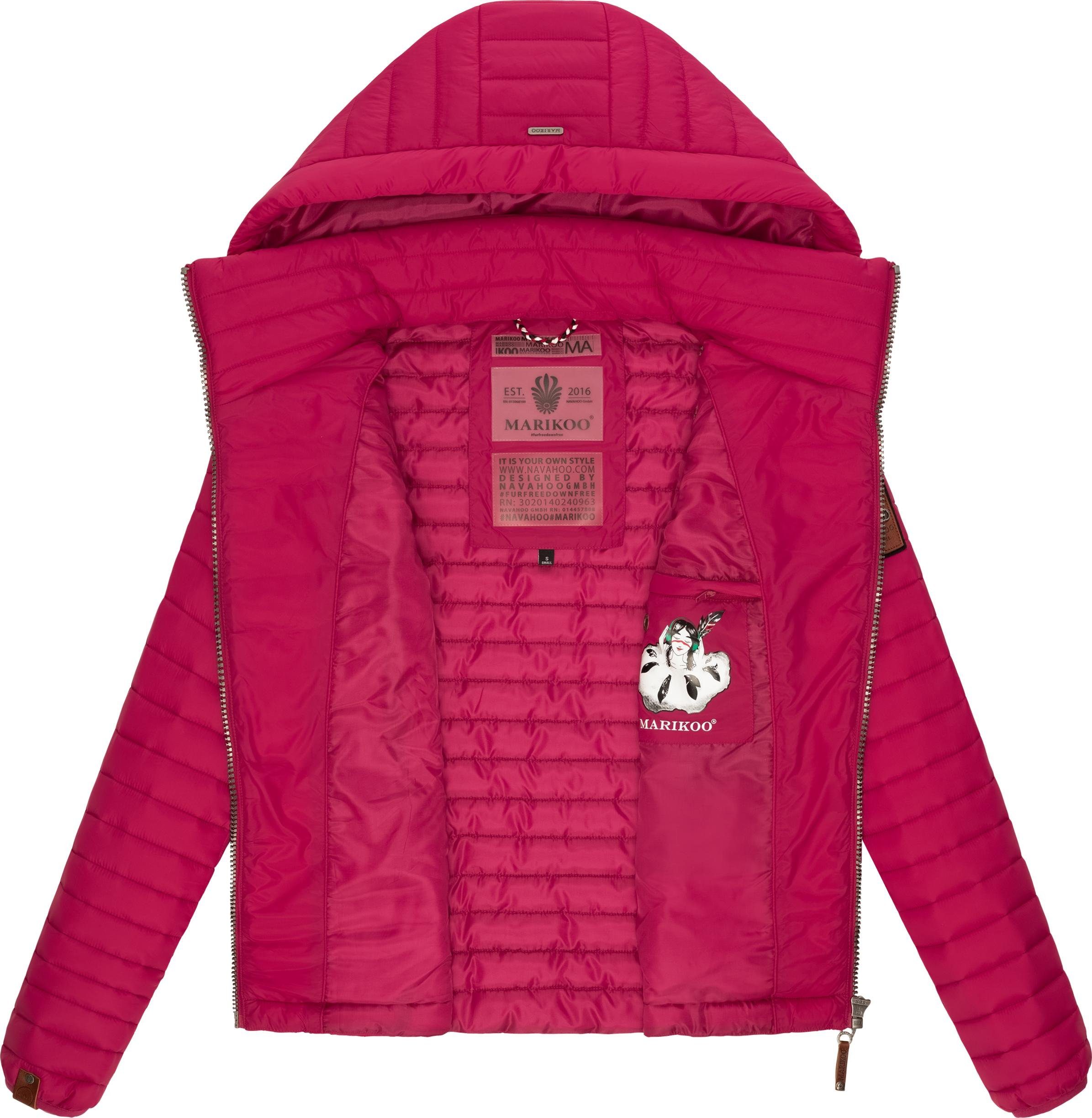 fuchsia Marikoo abnehmbarer Kapuze mit Steppjacke Löwenbaby Übergangsjacke stylische