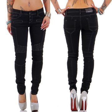 Cipo & Baxx Slim-fit-Jeans Cipo & Baxx Damen Jeans WD255A Regular Fit Jeans-Hose im Casual Style mit dicken Nähten