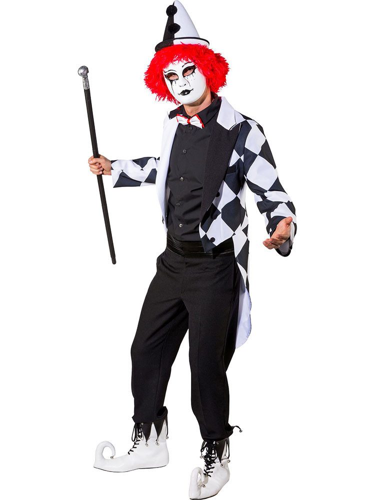 Kostüm Pierrot Jacke Herren schwarz weiß