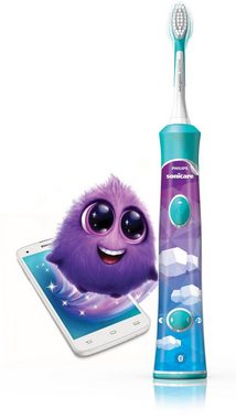 Philips Sonicare Elektrische Kinderzahnbürste HX6322/04, Aufsteckbürsten: 2 St., inkl. 8 Aufkleber