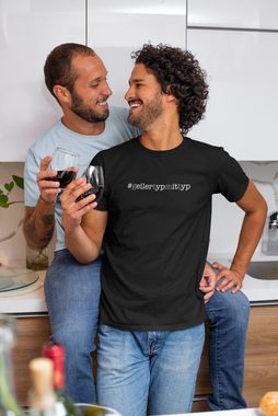 Baddery Print-Shirt Fun T-Shirt - Geiler Typ mit Typ - Rainbow Regenbogen LGBTQ Schwul auch Übergrößen, aus Baumwolle, hochwertiger Siebdruck