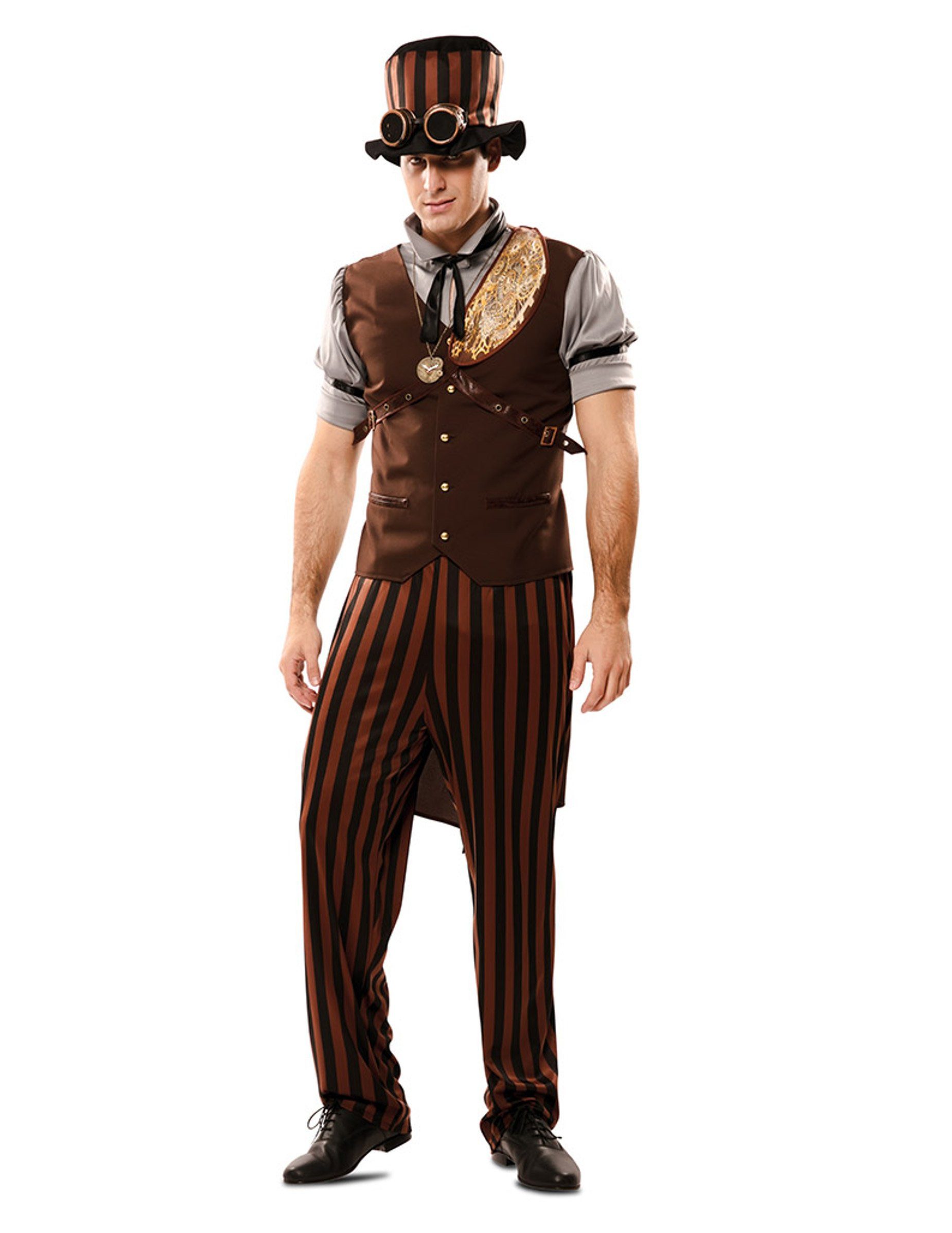 Kostüm Steampunk-Kostüm für Herren Steampunk-Outfit braun-schwarz