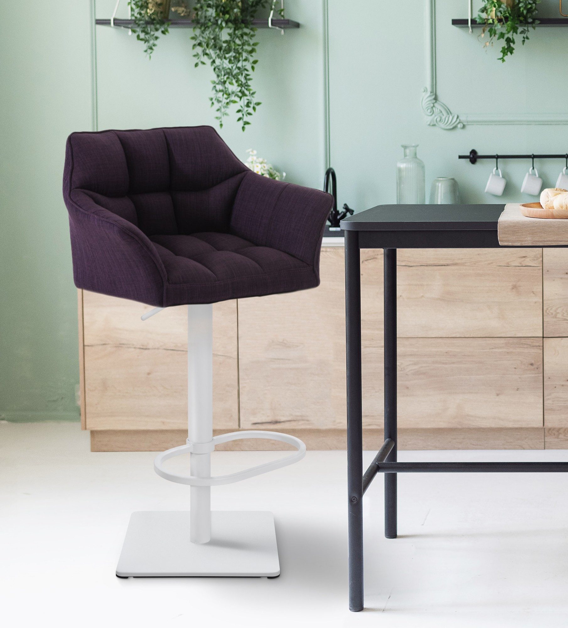 CLP Barhocker Damaso Stoff (1er, 1 St., 1er), mit Stoffbezug, höhenverstellbar, bis 240 kg