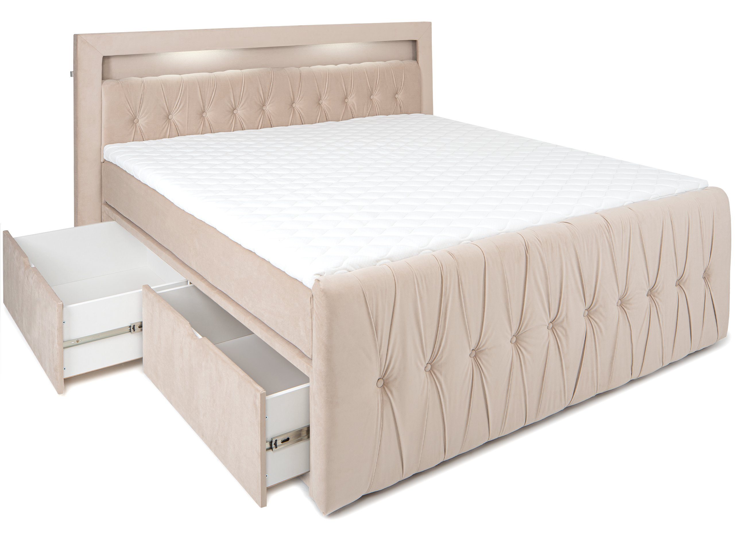 wonello Boxspringbett Valencia, mit LED-Beleuchtung und günstig online kaufen
