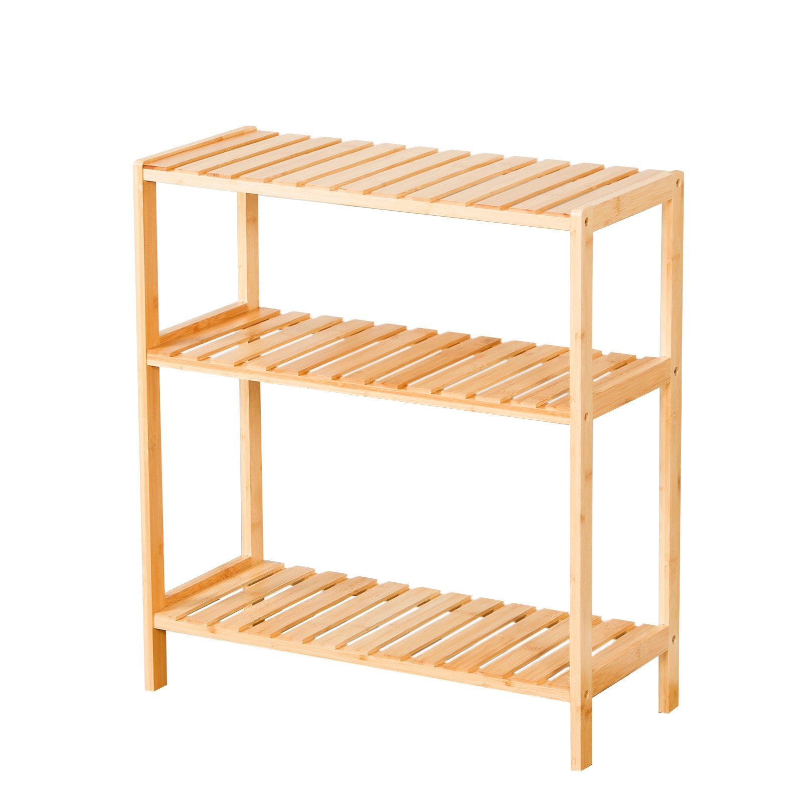 Kubus Standregal aus Bambus Sequoia, Stilvolle und Platzsparende Aufbewahrungslösung, 3 Etagen für stilvolle Aufbewahrung