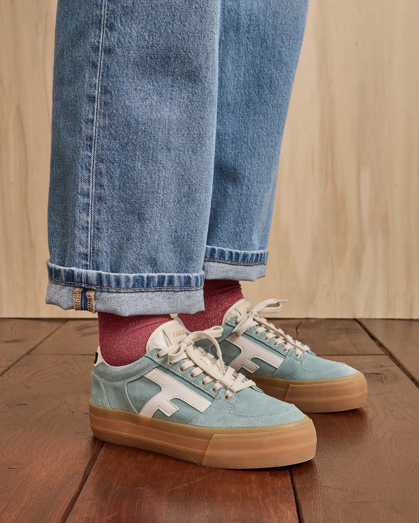 FAGUO Damen - Walnut Platform Suede Sneaker