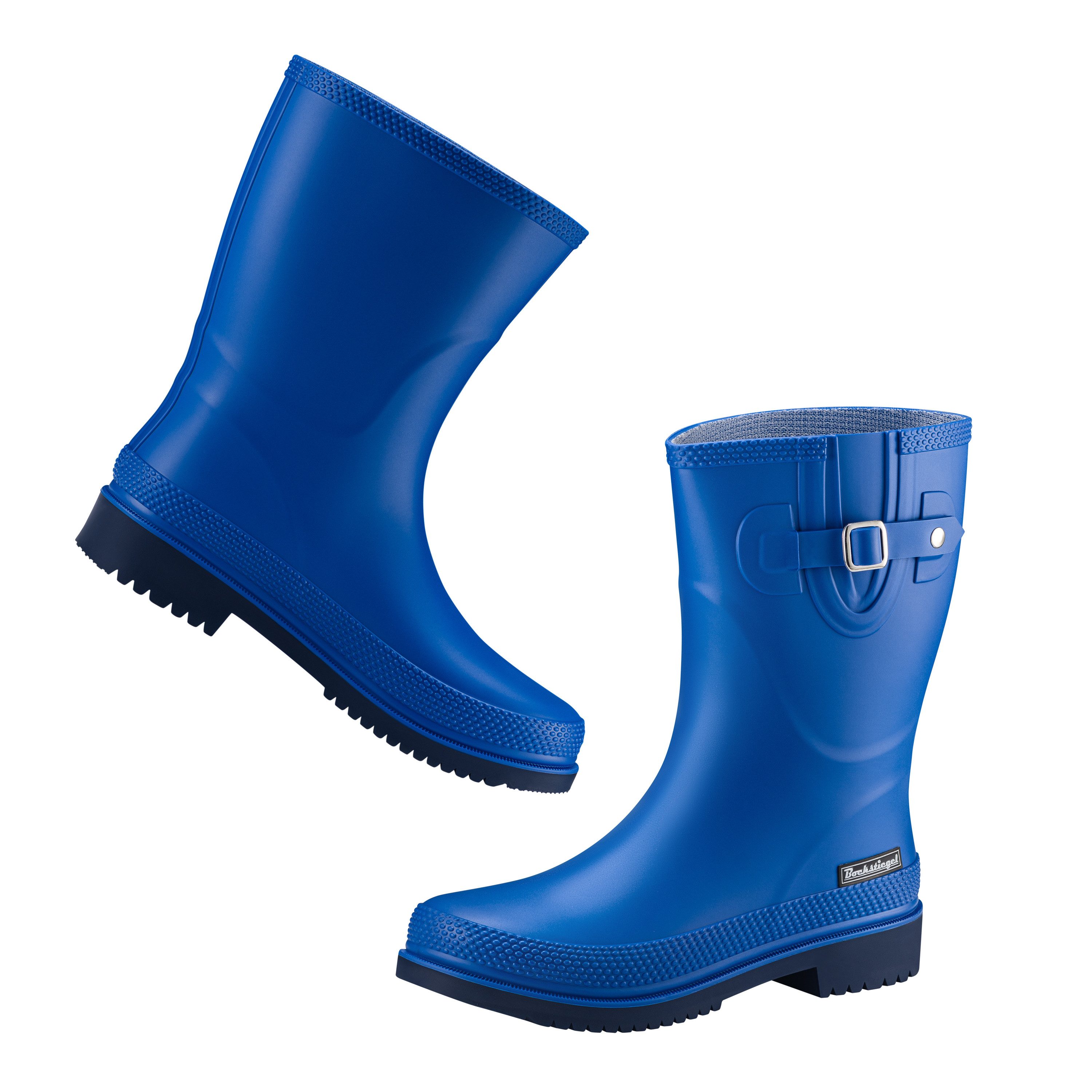 Fjordvik Spanstövlar Allwetterstiefel Edle Mattoptik 42 Blau-Schwarz Gummistiefel Perfekt für die Stadt Spaziergänge Gassigehen