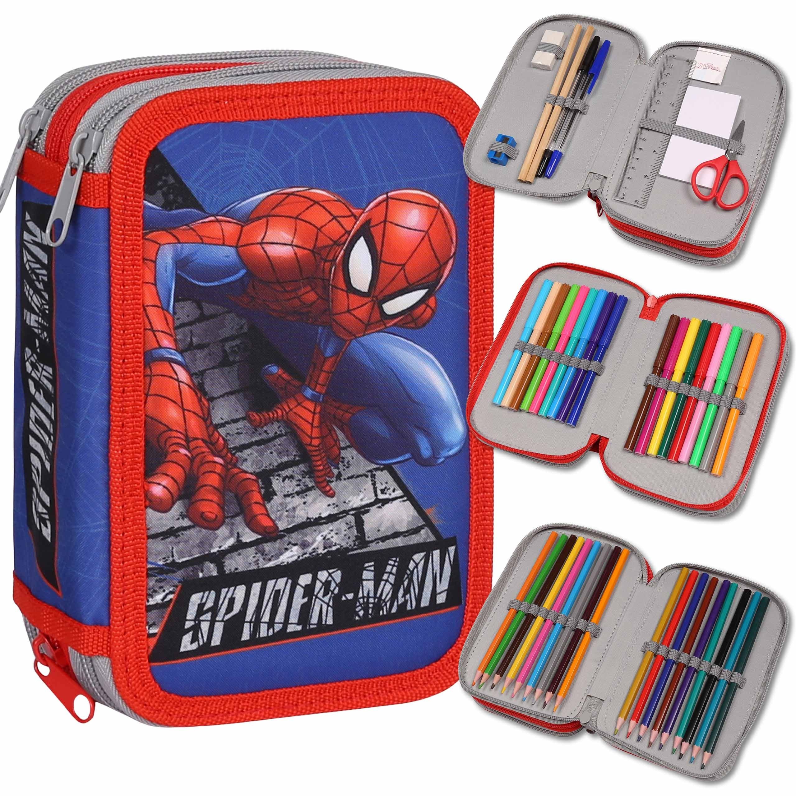 MARVEL Federmäppchen MARVEL Spider-Man Mäppchen mit Ausstattung, 45-tlg., 3 Fächer