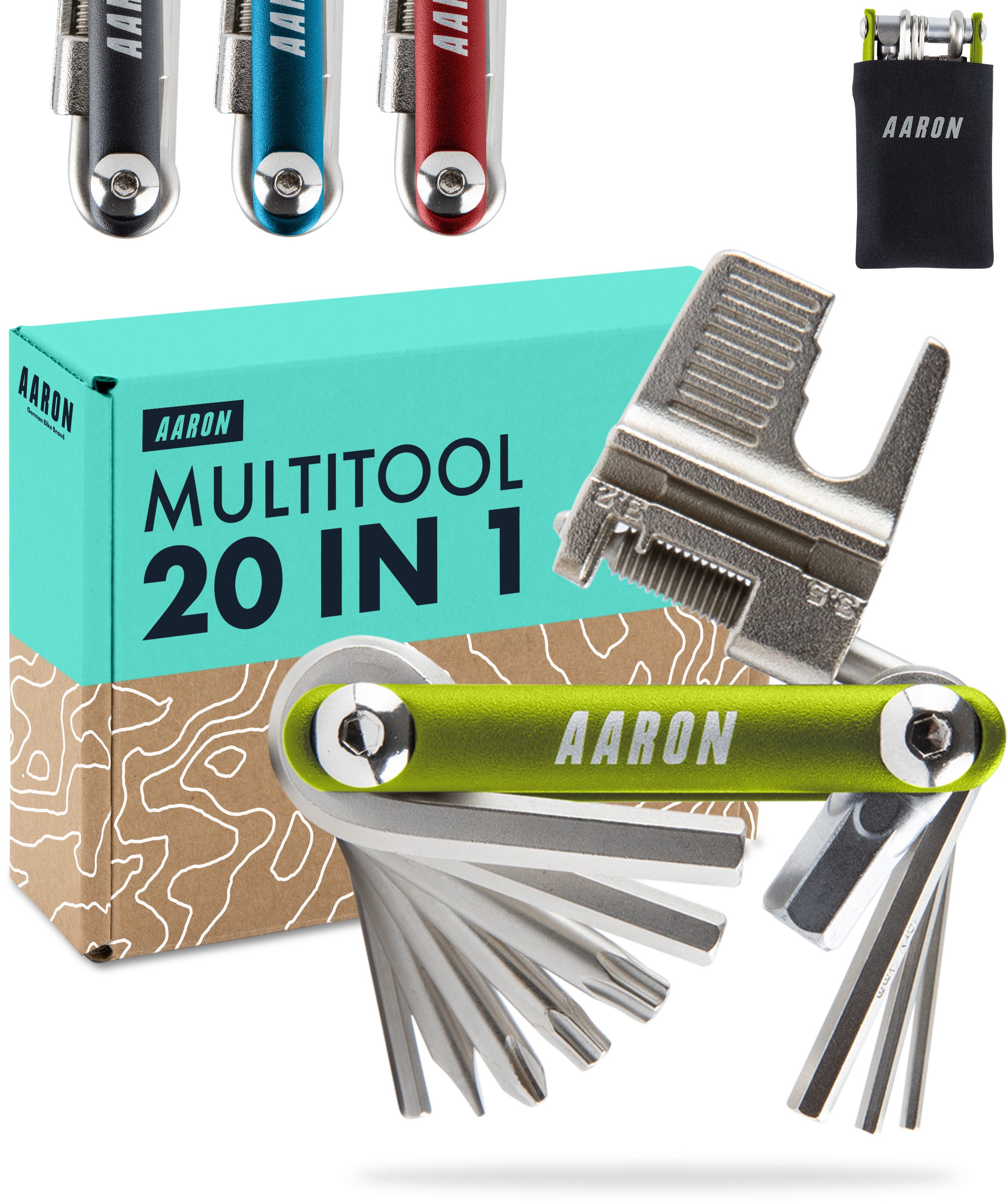 AARON Multitool 20 in 1 Tool - Fahrrad Multifunktionswerkzeug