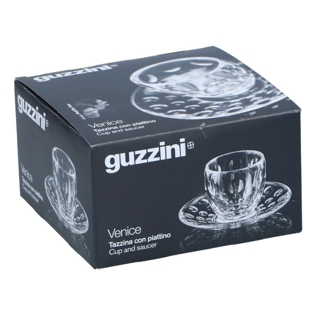guzzini Glas Designer Glas ca. 60 x 60 mm Guzzini Espressoglas mit Untersetzer, Glas