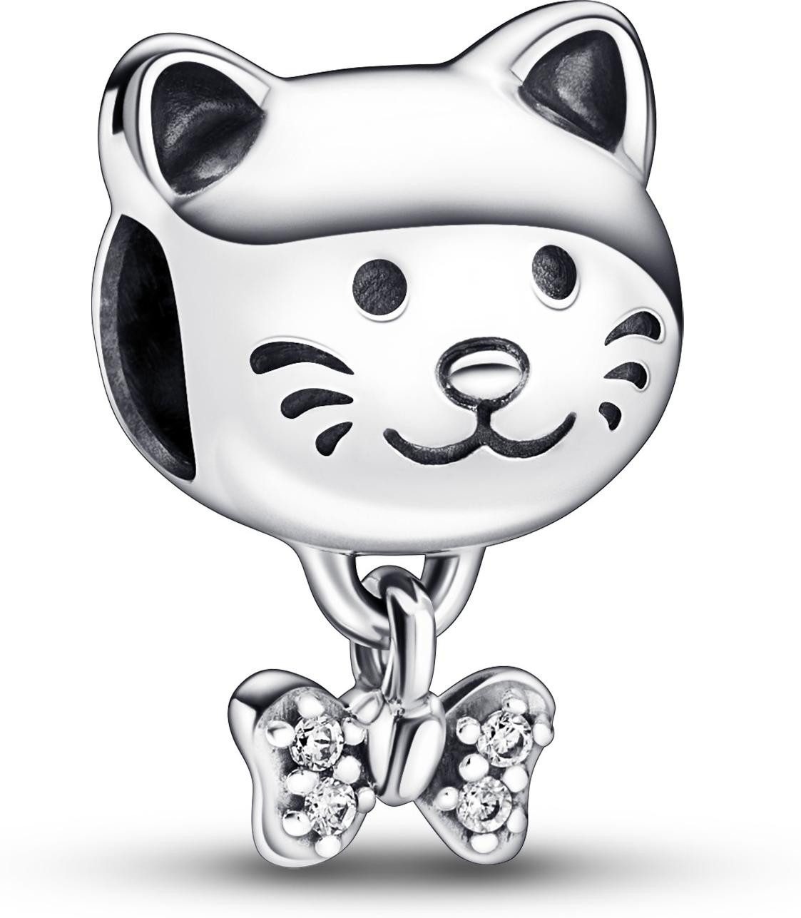 Pandora Kettenanhänger Pandora Katze & Schleife Charm 792255C01 Anhänger günstig online kaufen