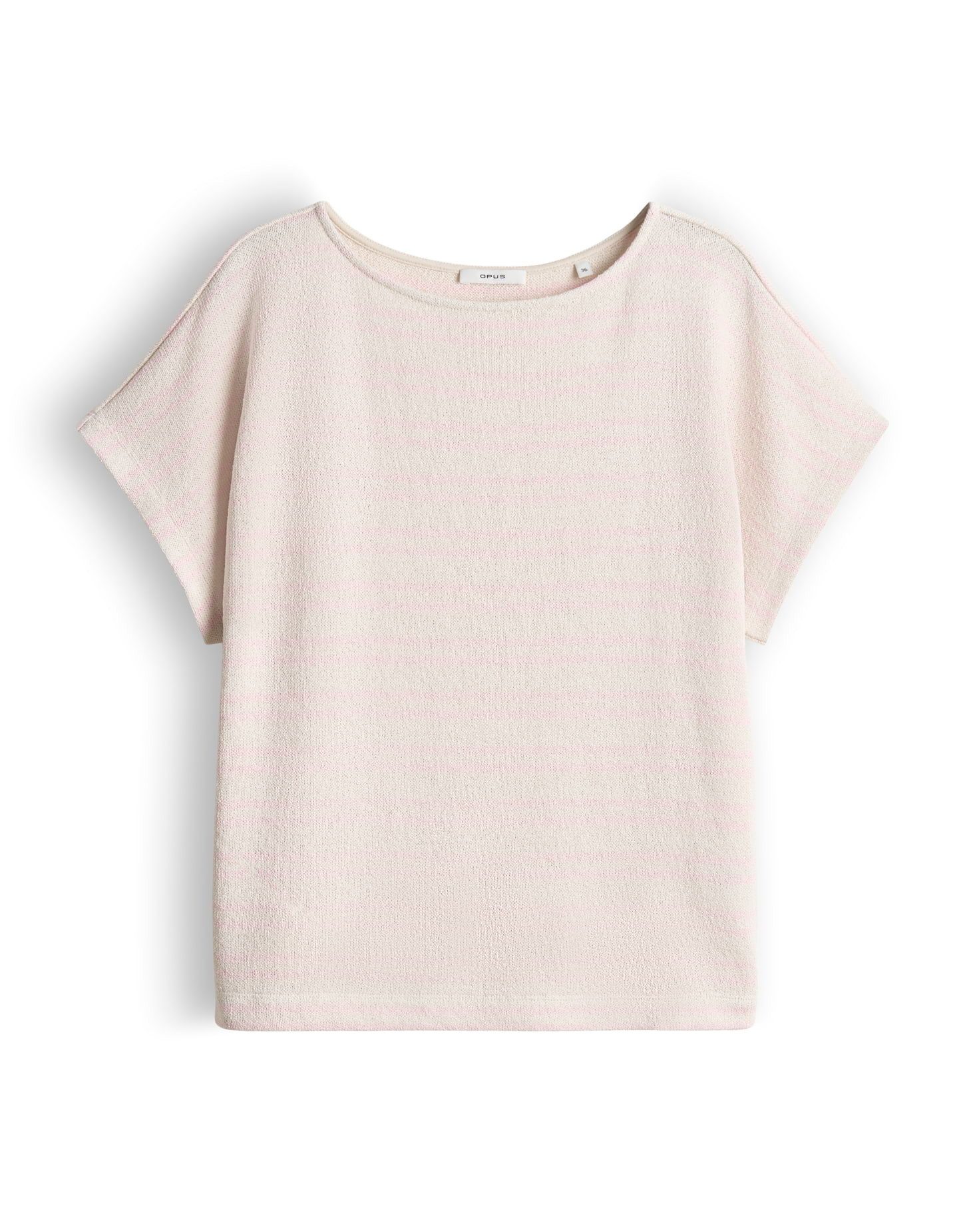 OPUS Kurzarmshirt Sostal aus Jersey mit Strick Optik gestreift, weich fließender Fall, natürlicher Griff, Casual
