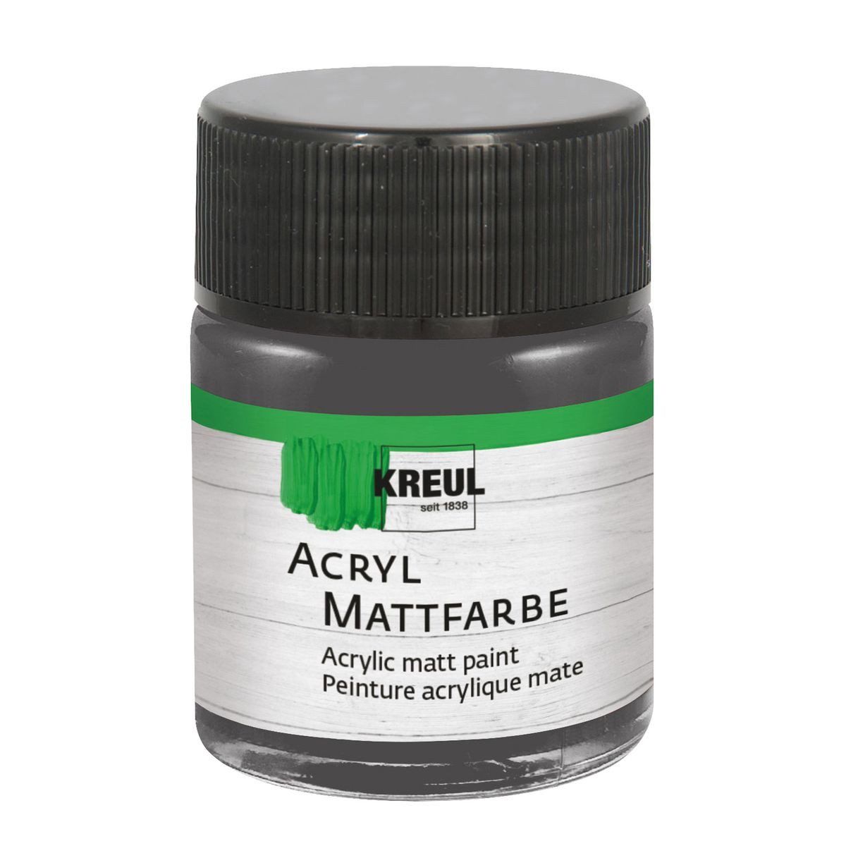 C. KREUL Acrylfarbe KREUL Acryl Mattfarbe graphitgrau 50ml Glas