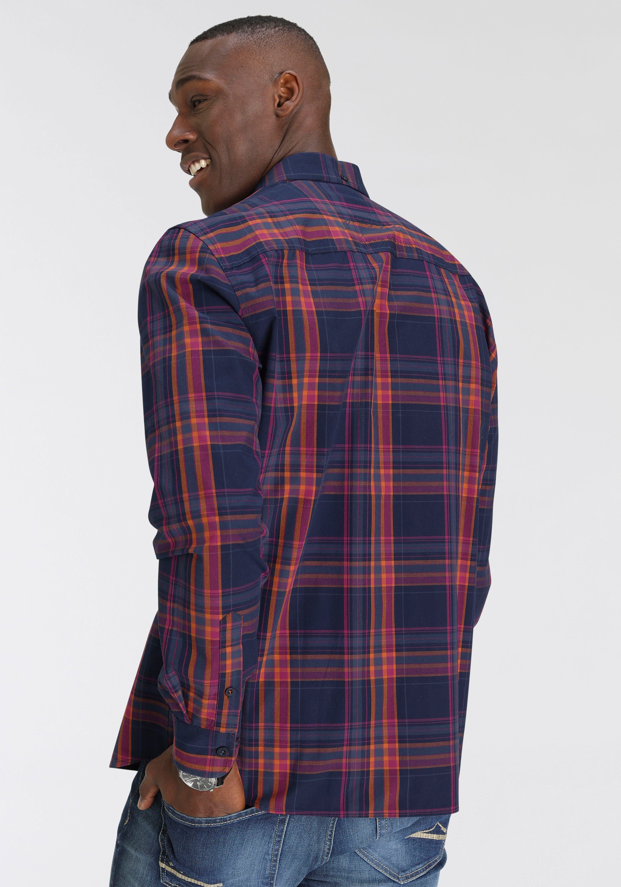 DELMAO Karohemd mit Logostickerei