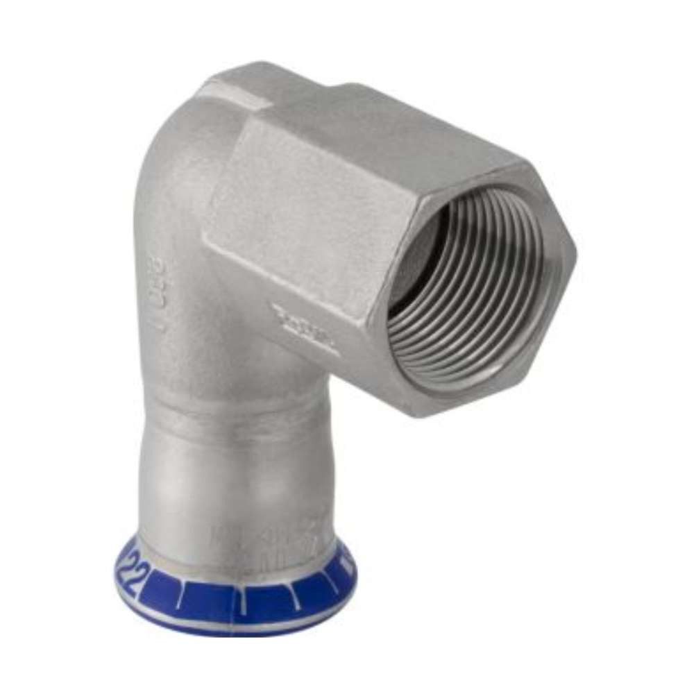GEBERIT Wasserrohr Geberit Mapress Edelstahl Übergangswinkel 90° IG, 22mm x 1/2"