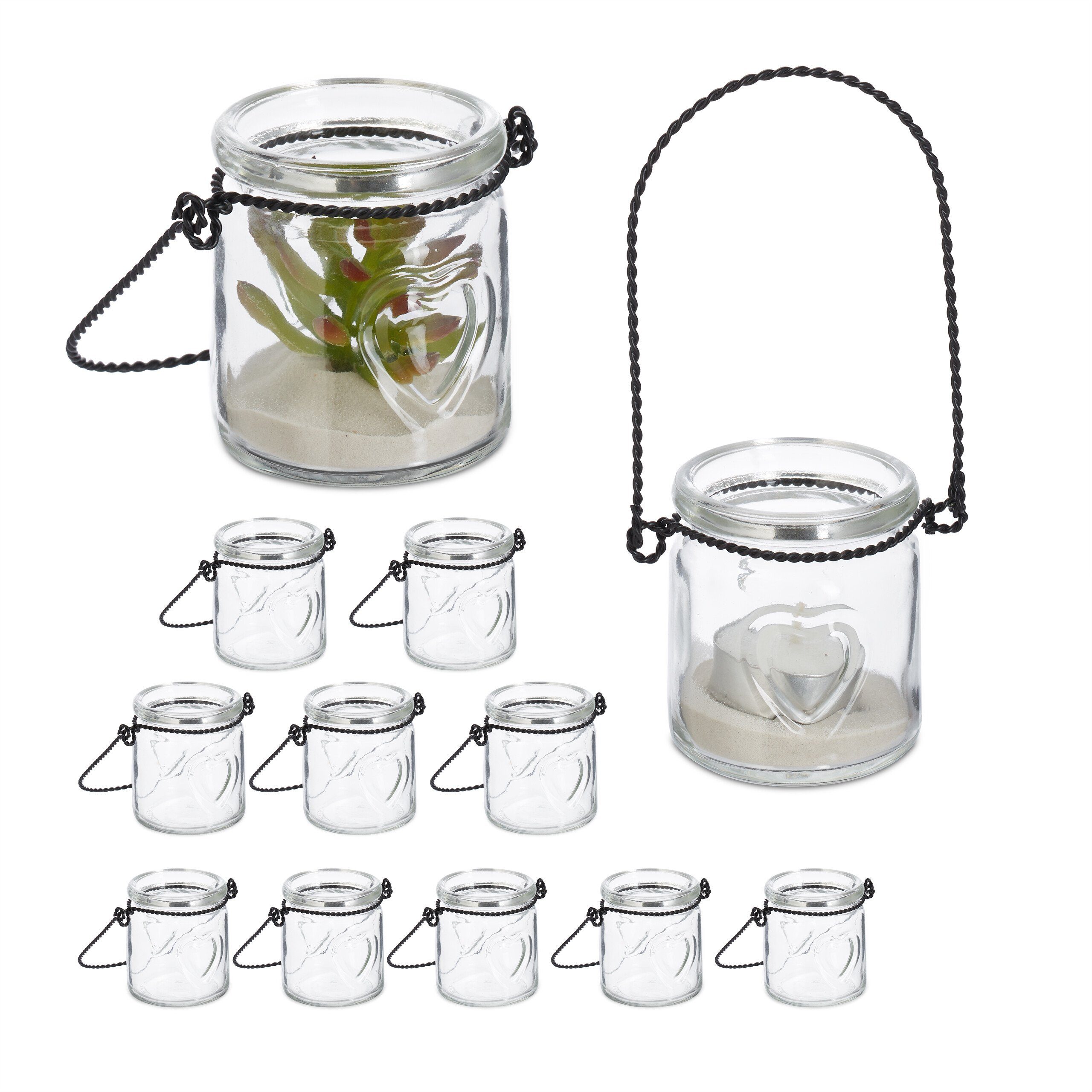 relaxdays Windlicht Transparentes Windlicht im 12er günstig online kaufen