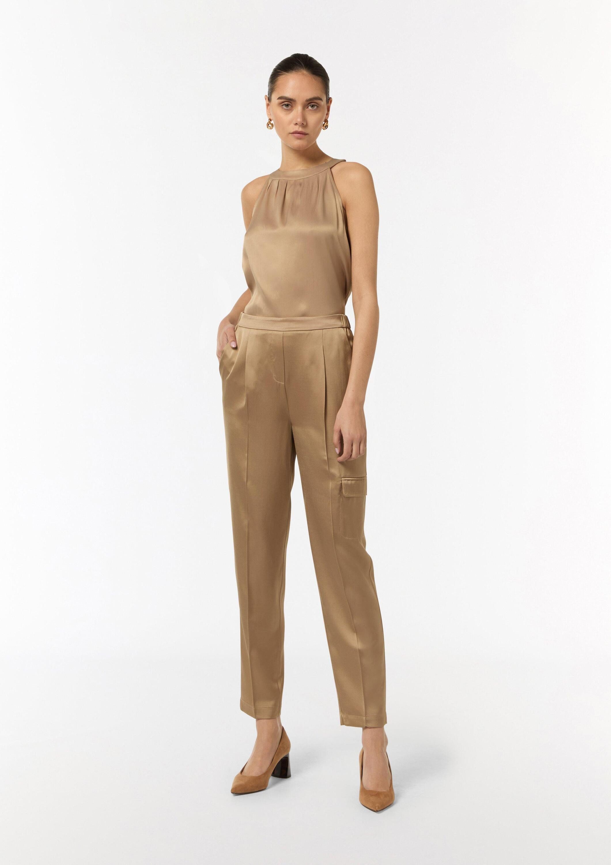 comma 7/8-Hose Hose Cargohose aus Satin günstig online kaufen