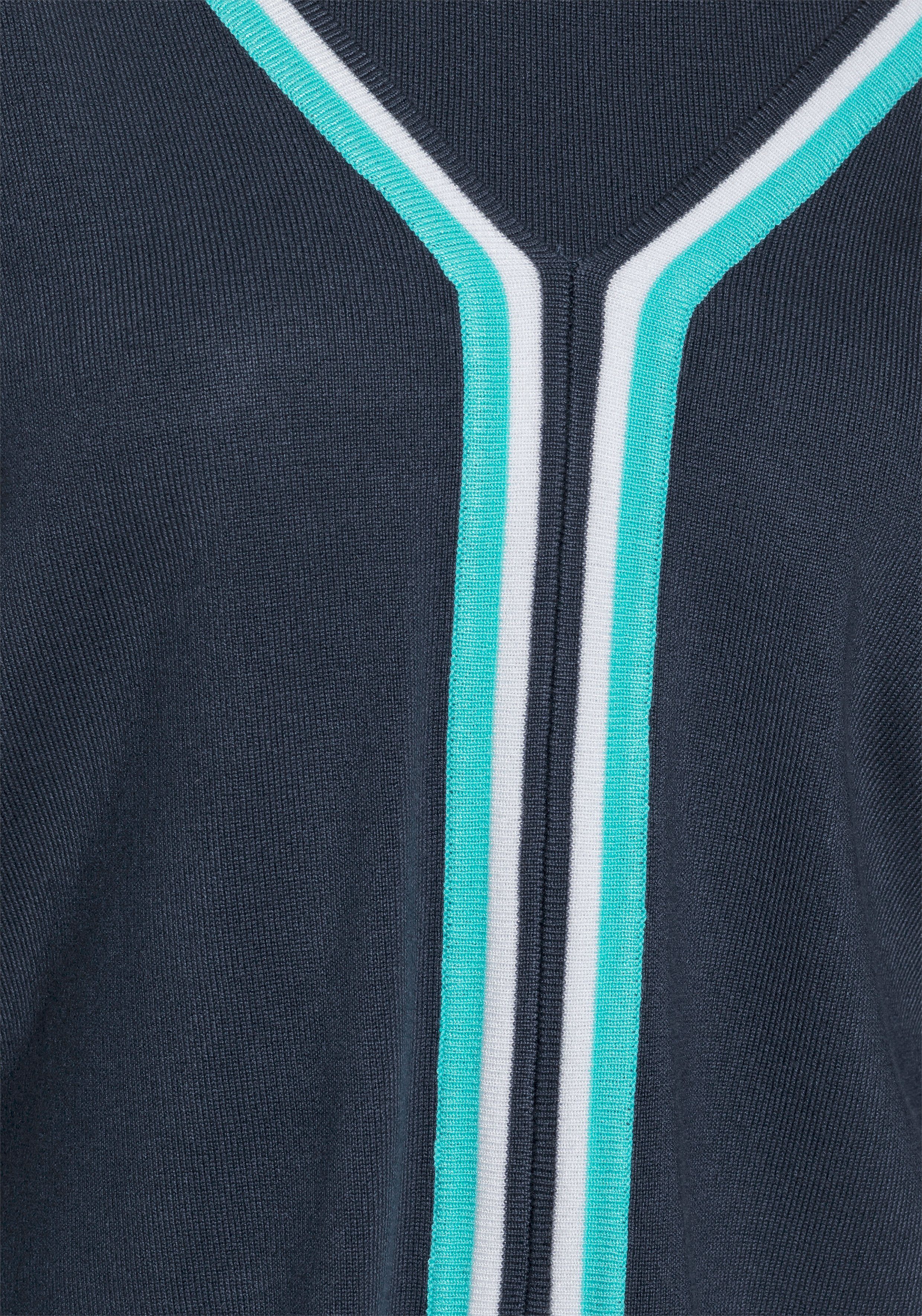 Strickkleid Kleid und AJC (Set) Pullover marine-türkis