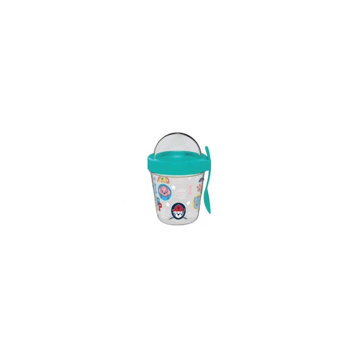PAW PATROL Trinkflasche Paw Patrol Heads Becher Snackhalter mit Deckel und Löffel