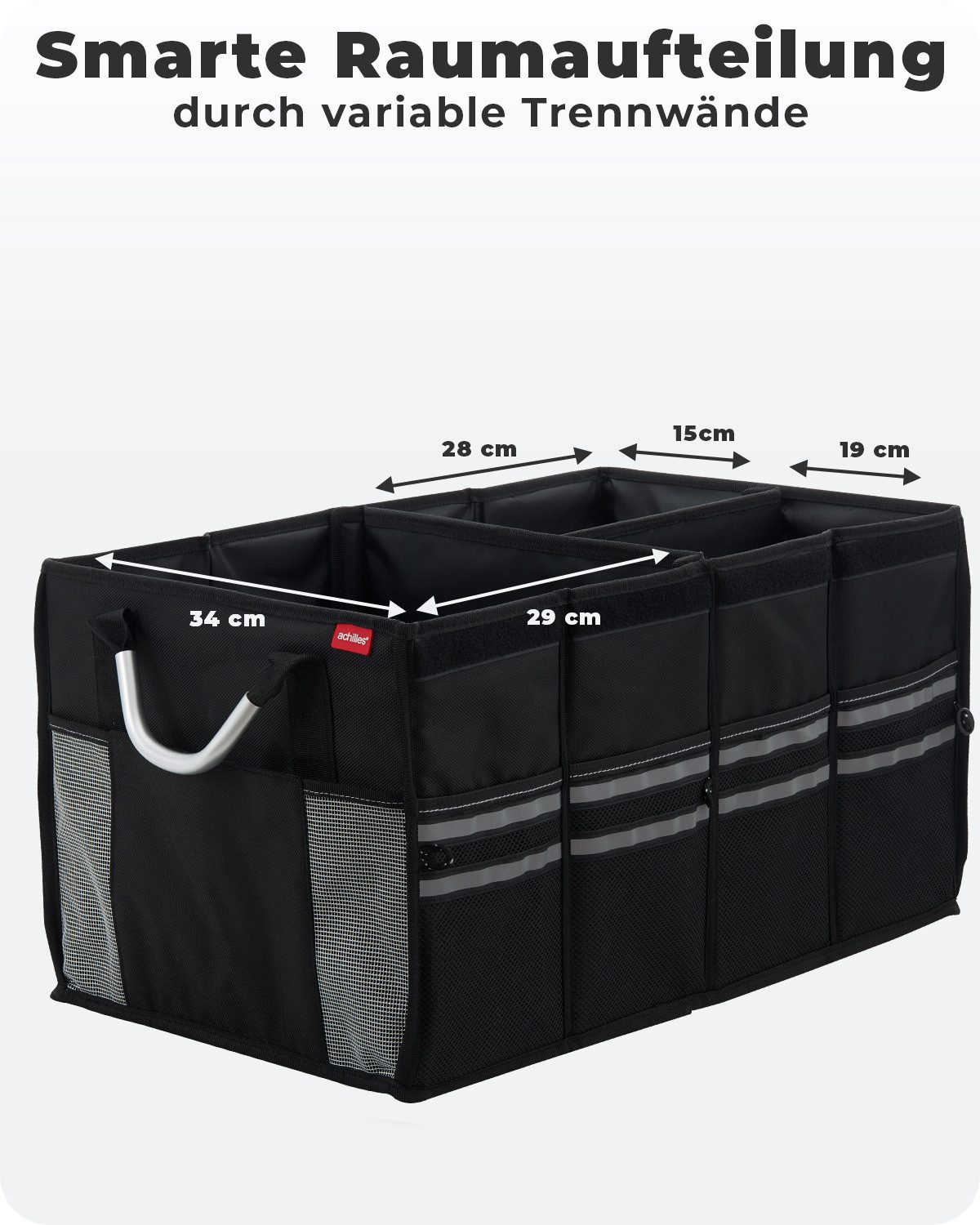 achilles Klappbox Strong-Box Robuste Auto-Faltbox mit stabilem Deckel Kofferraum-Box, 71 l