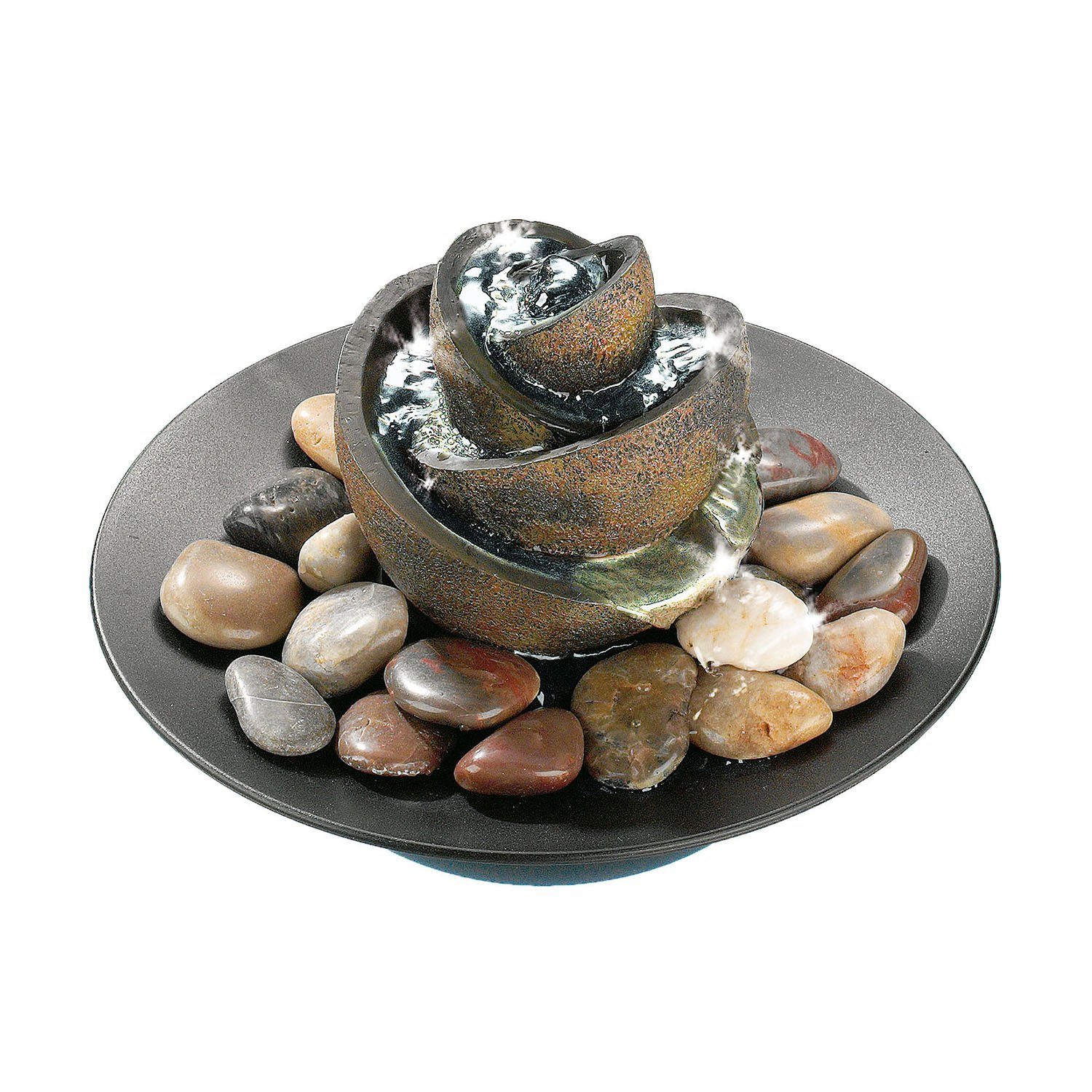 pajoma® Zimmerbrunnen Flower mit Steinen, Höhe 20,5 cm