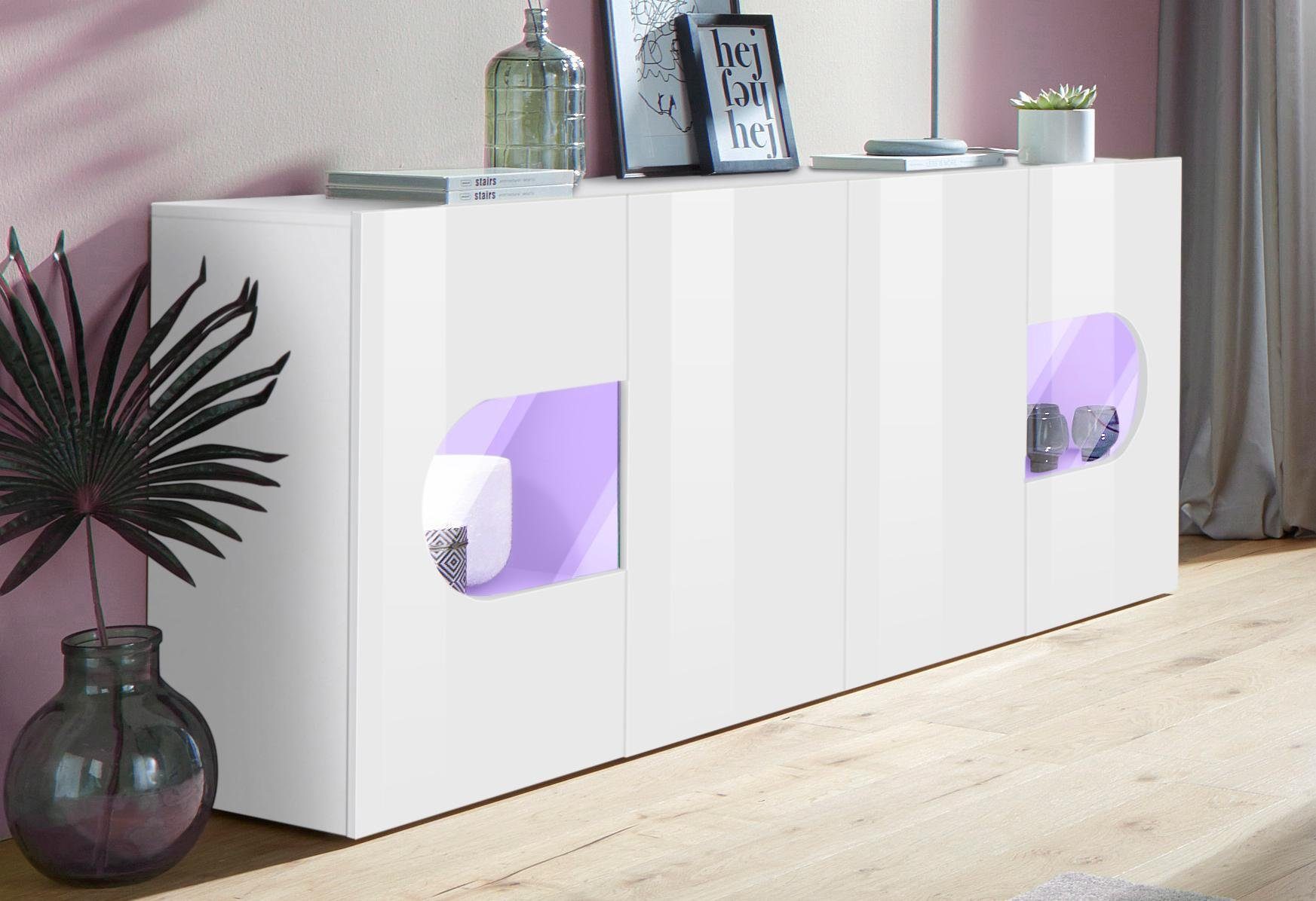 Sideboard Real,Vitrine,Kommode,Schrank, komplett hochglanz lackiert