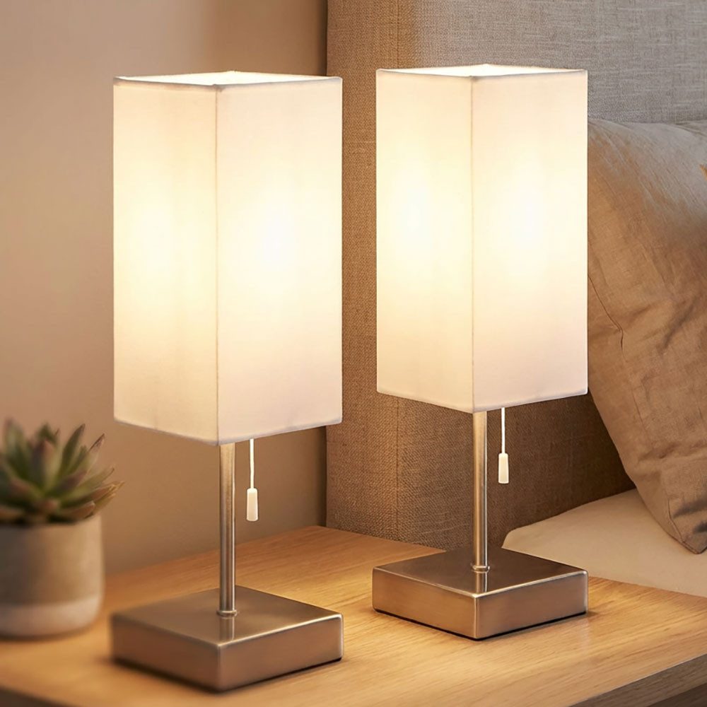 Reality Leuchten Schreibtischlampe, Leuchtmittel nicht inklusive, Tischleuchte Nachttischlampe Ladefunktion USB 2er Set