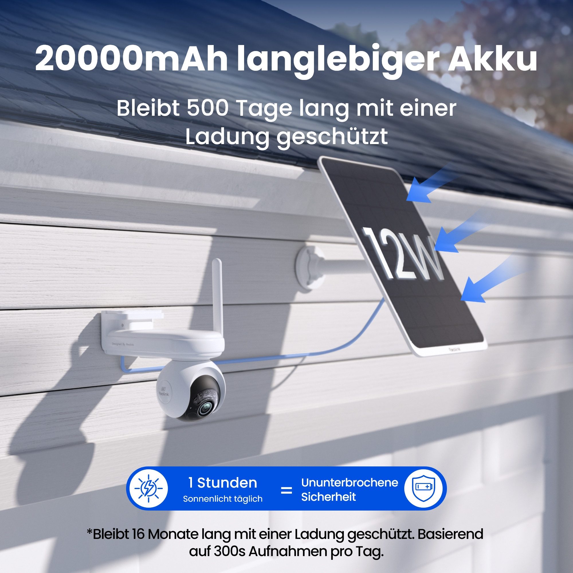 Reolink Altas PT Ultra + 12W Solarpanel Securitycam (4K Solar-Funkkamera Außen, ColorX, 360° Schwenk-Neige, Wi-Fi 6) – Bild 5 von 5