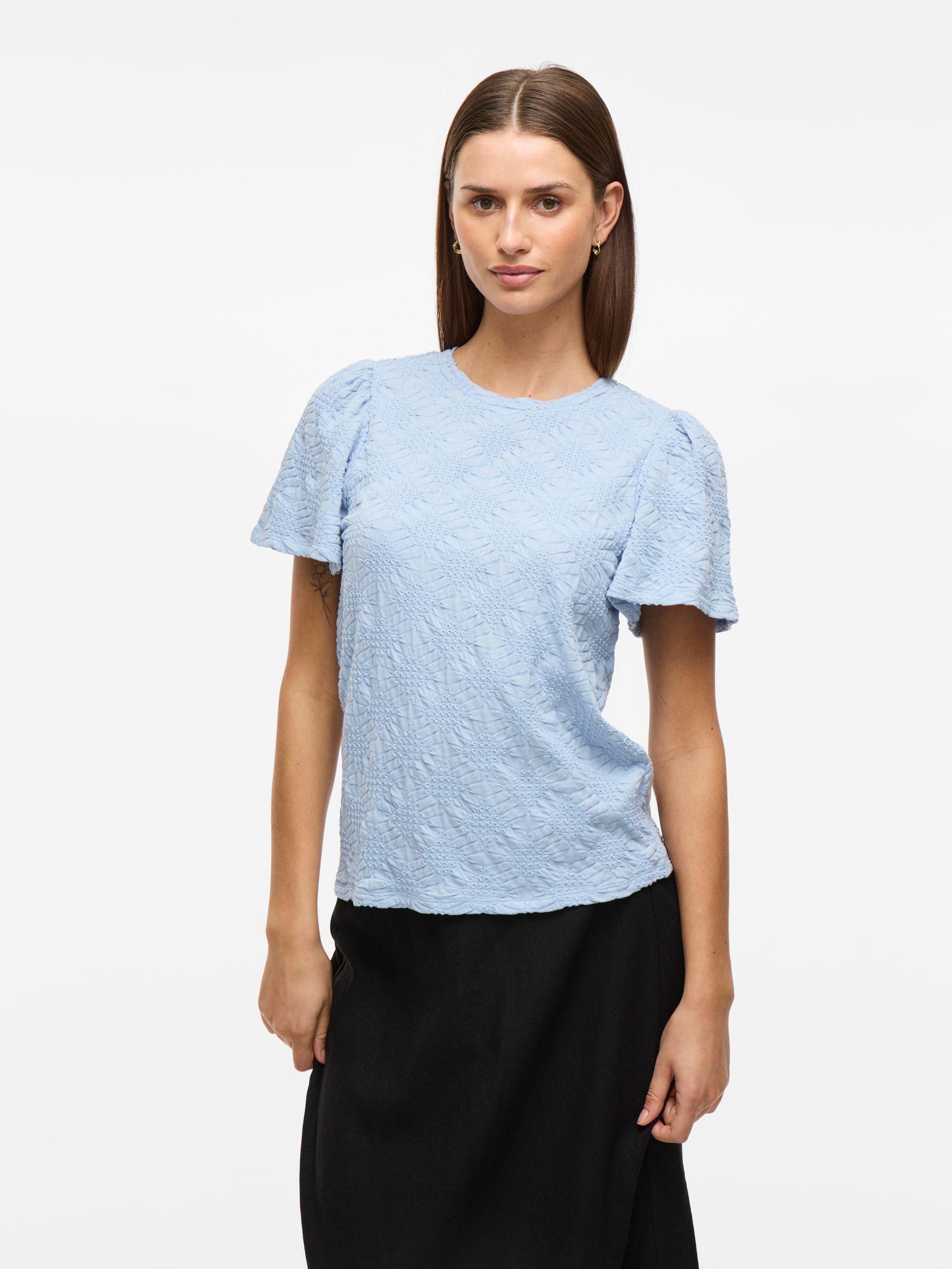 Vila Blusenshirt Strukturiertes Design mit kurzen günstig online kaufen