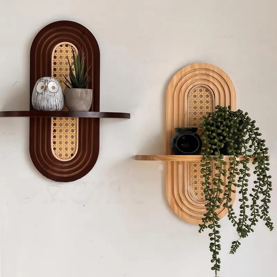 Coonoor Wandregal aus Holz im Mid-Century günstig online kaufen
