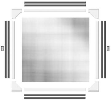 SCHELLENBERG Insektenschutz-Fensterrahmen Magnetrahmen mit reflektierendem Gewebe für Fenster, (Packung, 1-St), Insektenschutz Reflection, kürzbar, 100 x 120 cm, weiß, 50742