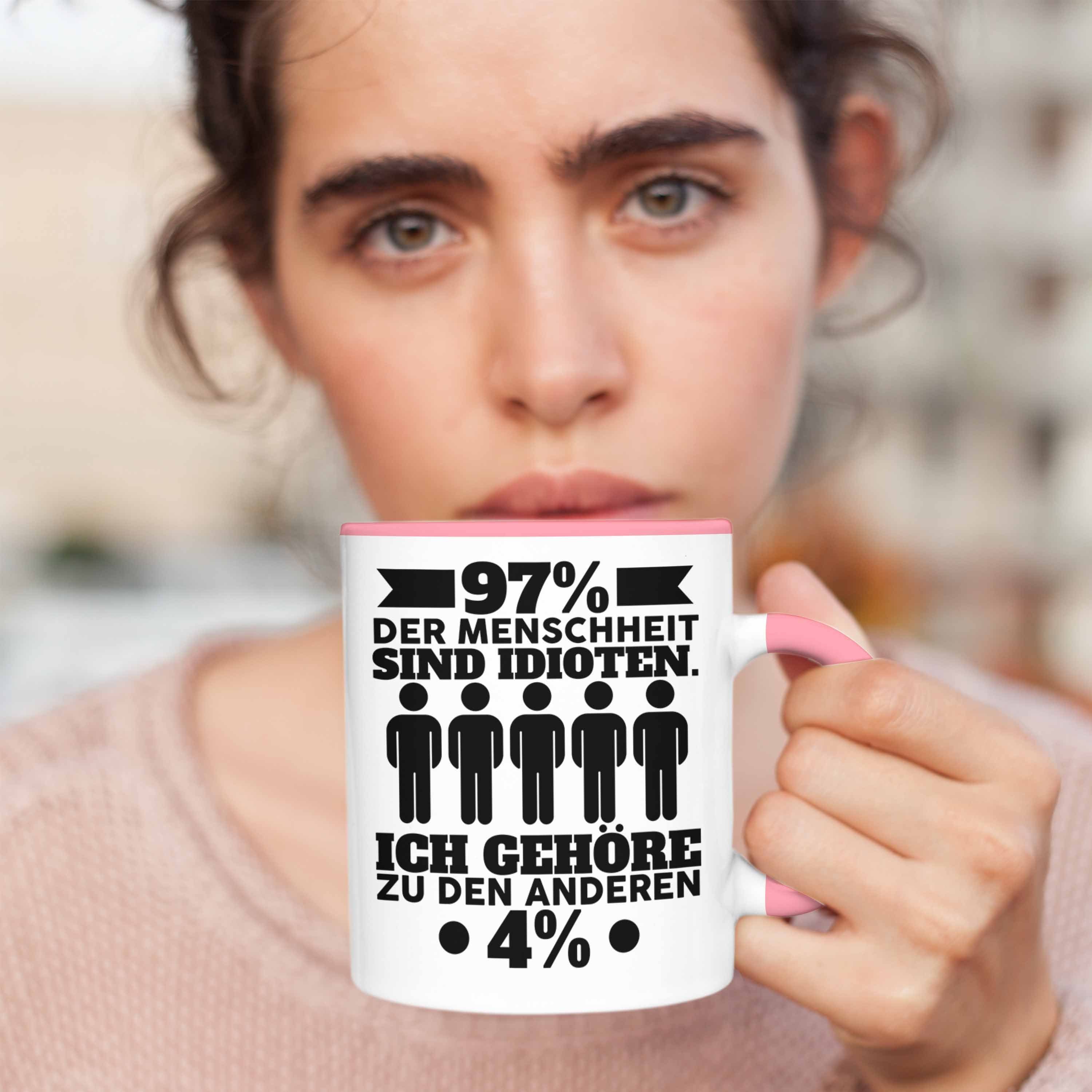 Ich 4% Trendation Lustiger Geschenk Zu Der Menschen 97% für Tasse Mathematiker - Mathe Spruch Mathelehrer Gehöre Spruch Rosa Idi*** Trendation