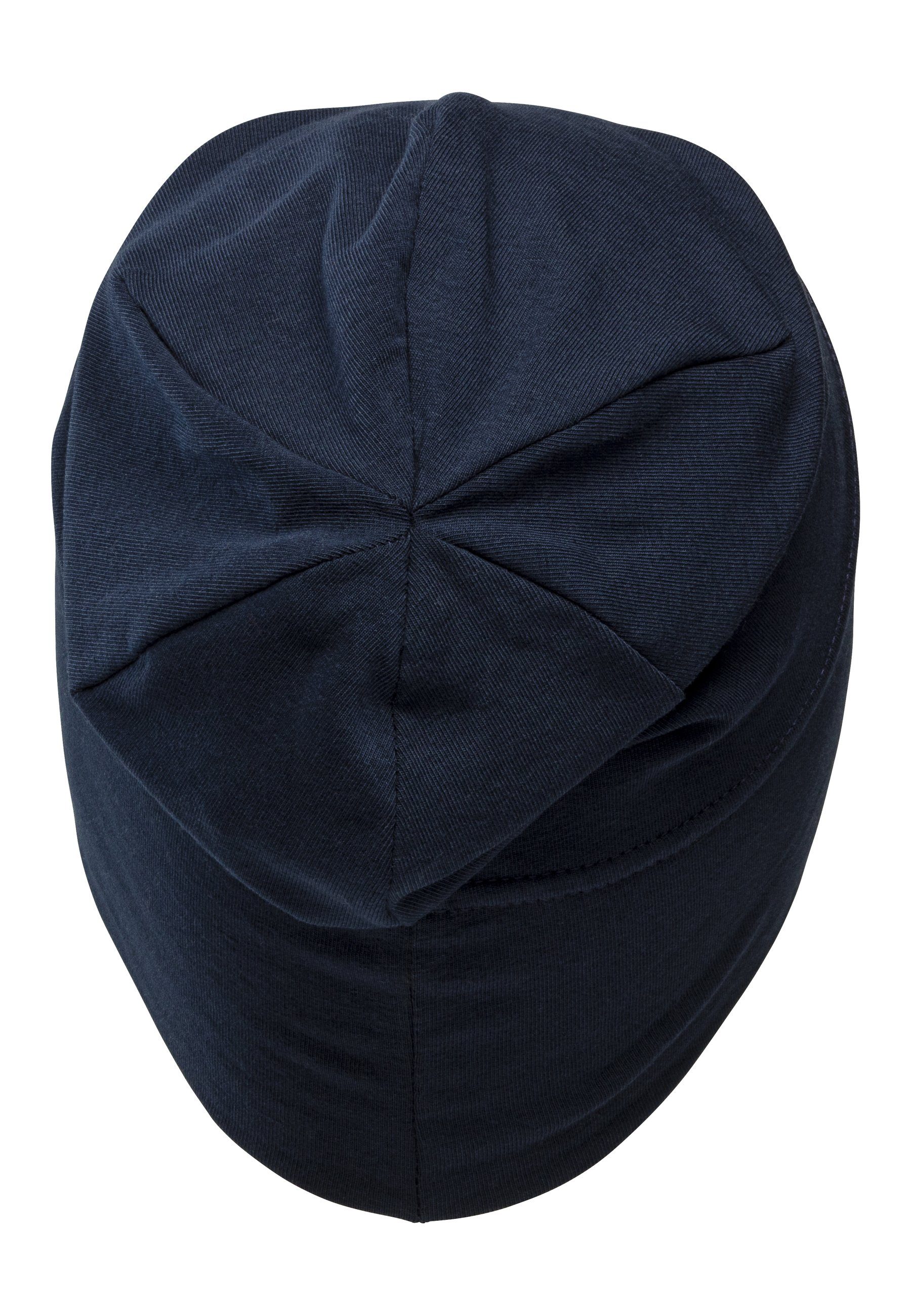 Sterntaler® Beanie OCS Slouch-Beanie und ohne marine mit Mütze Singlejersey Kindermütze Baby gestreift Ganzjährig) aus (1-St., unifarben Umschlag tragbar