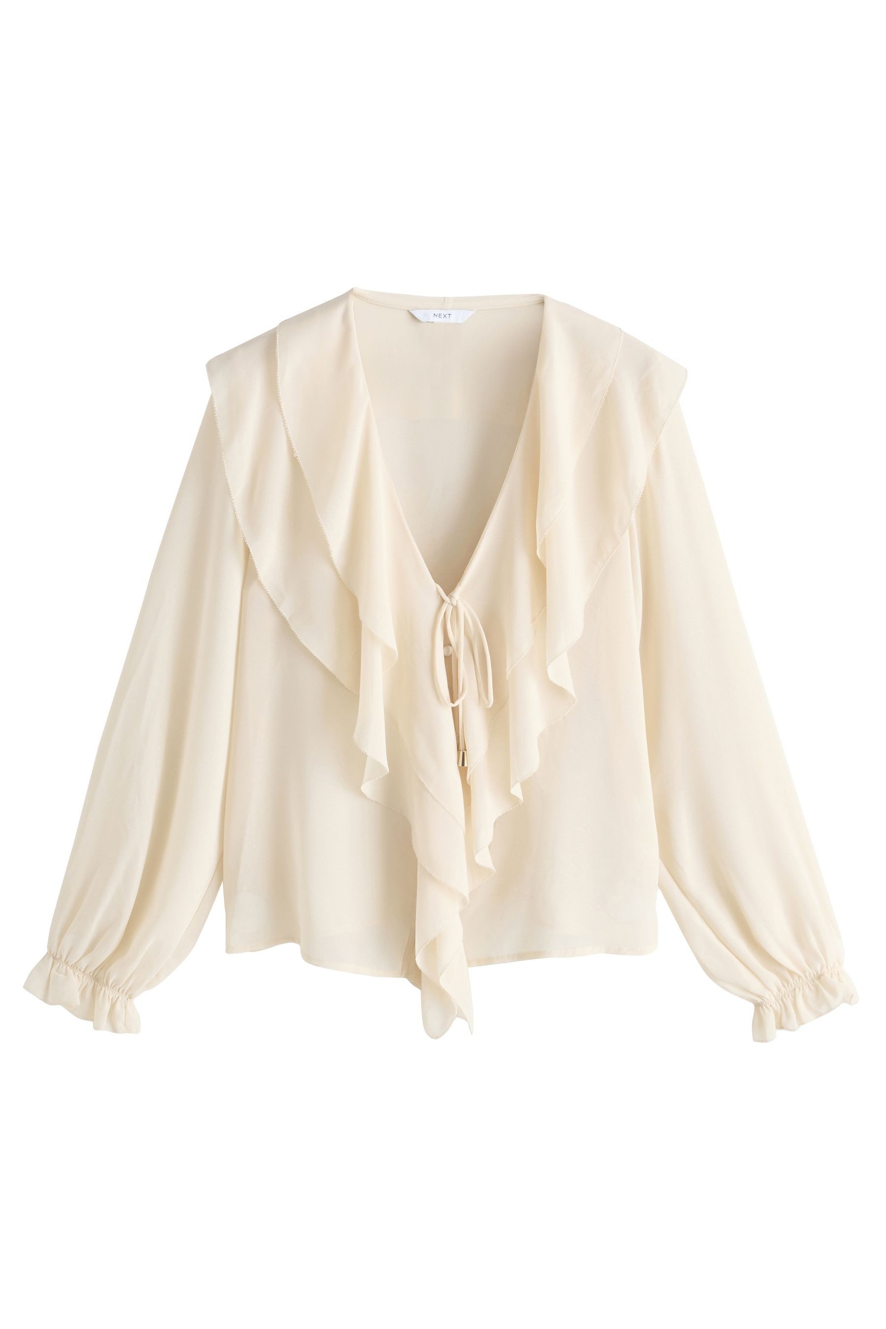 Next Langarmbluse Langärmelige Bluse mit Rüschenfront (1-tlg) günstig online kaufen