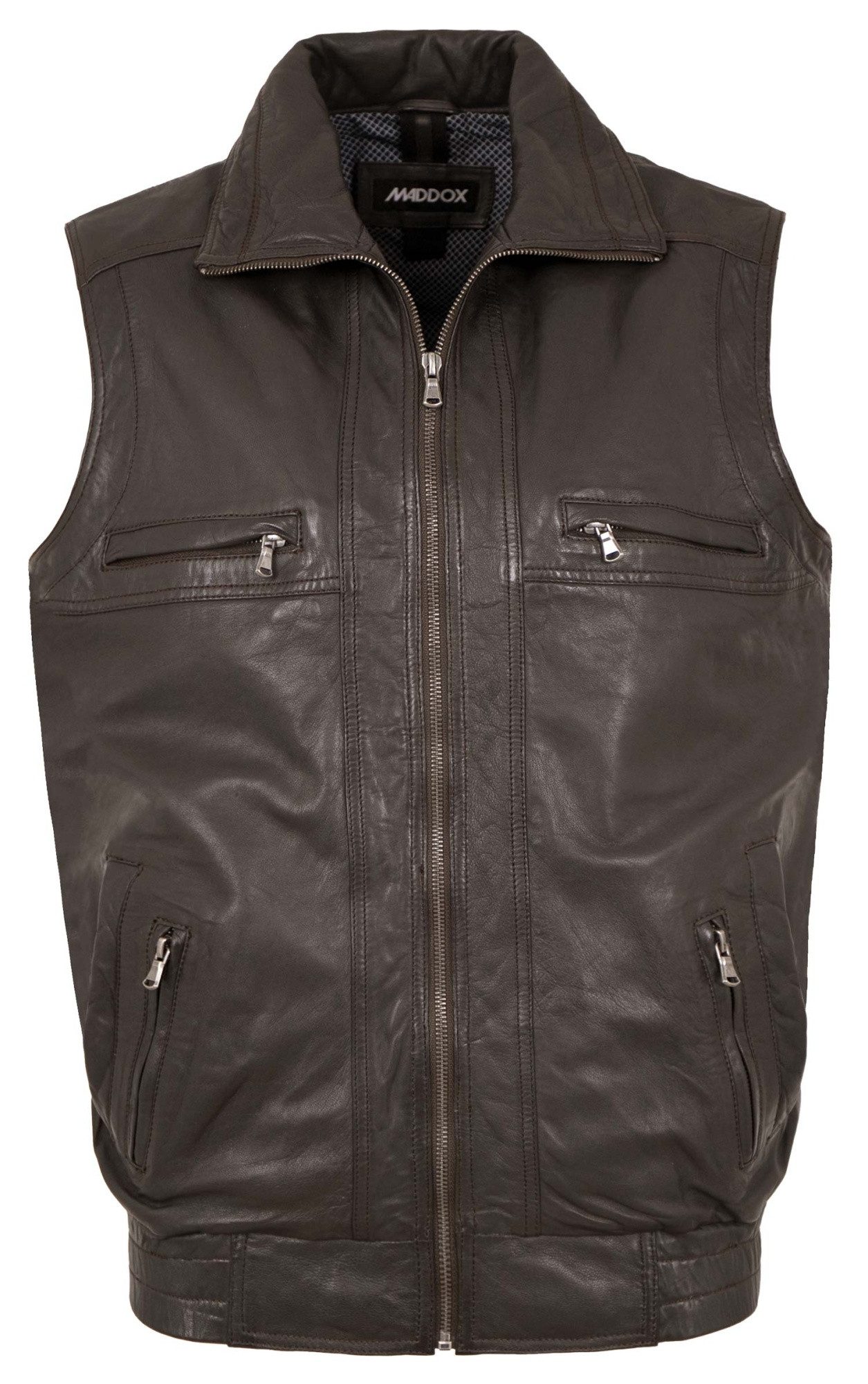 Maddox Lederweste Andi Maddox - Herren Lederweste Lammnappa dunkelbraun günstig online kaufen