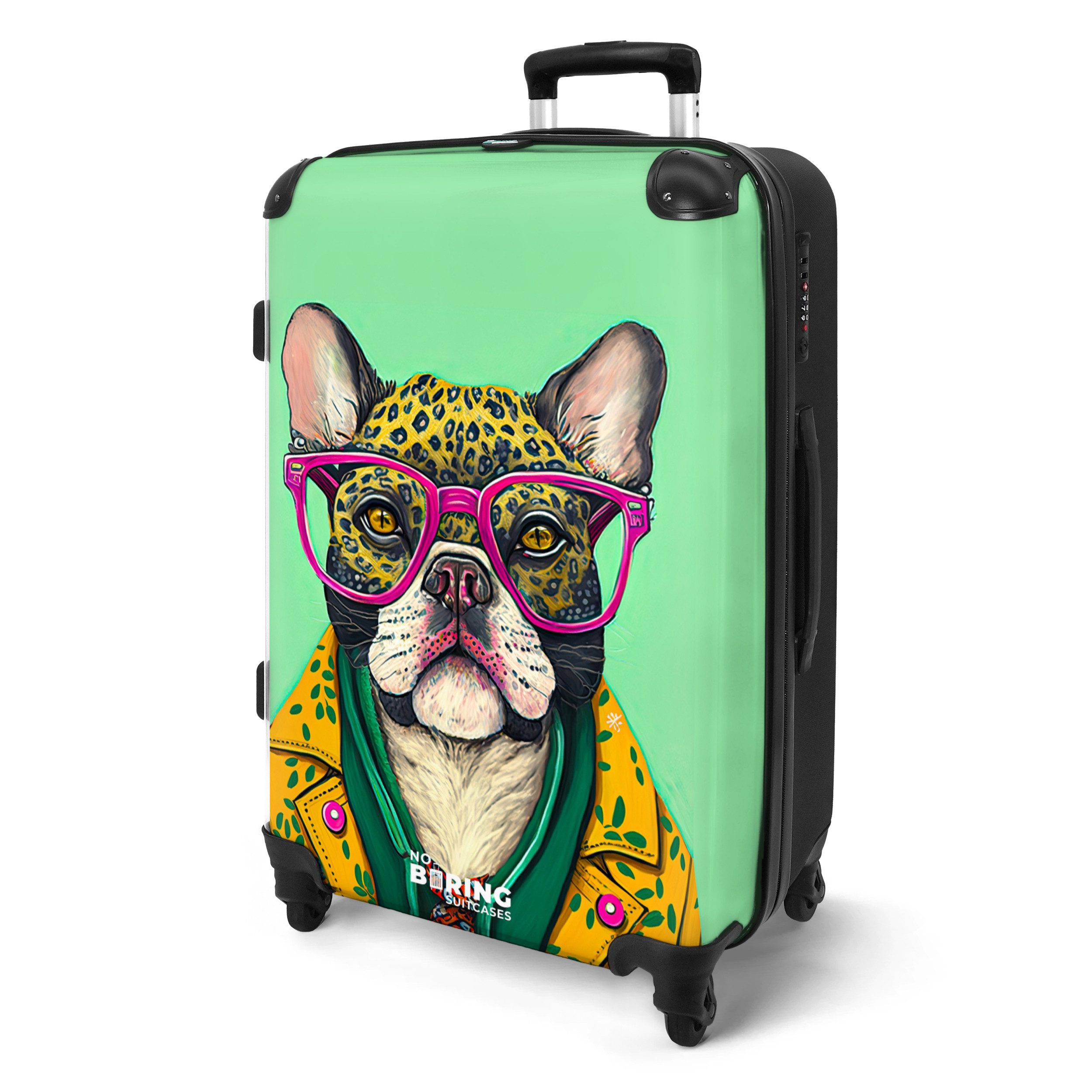 NoBoringSuitcases.com© Hartschalen-Trolley Hund - Hippie - günstig online kaufen
