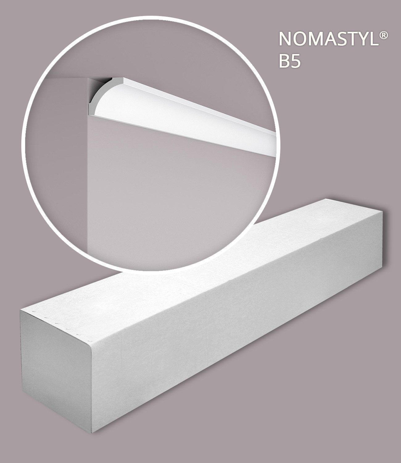 NOËL & MARQUET by nmc Deckenleiste NMC B5-box NOMASTYL Eckleisten 1 Karton SET mit 48 Stuckleisten 96 m, kleben, Extrudiertes Polystyrol (LDPS), 1 Karton SET, 48-St., 1 x Karton SET, Eckleisten Stuckleisten Klassisch 1 Karton SET weiß vorgrundiert