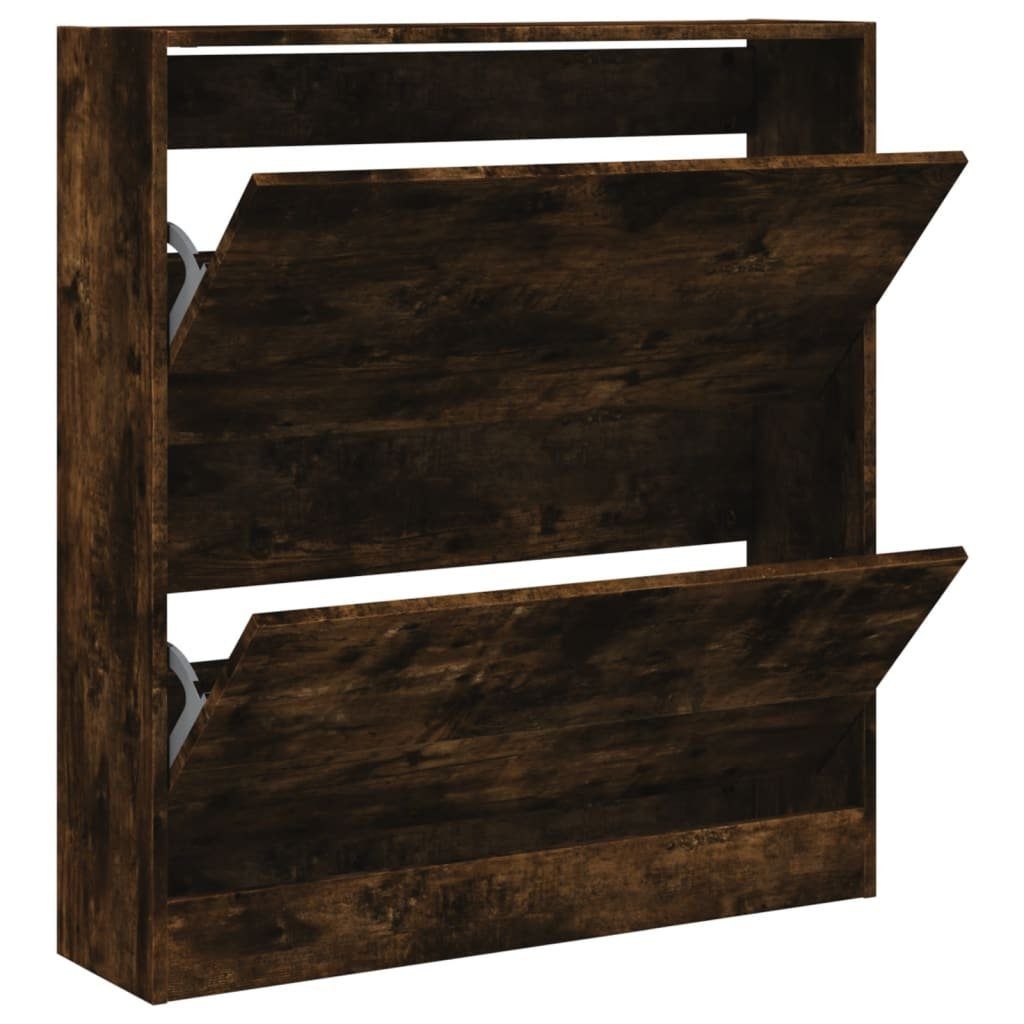 vidaXL Schuhschrank 80 x 21 x 875 cm Schuhschrank Räuchereiche 80x21x87,5 cm Spanplatte