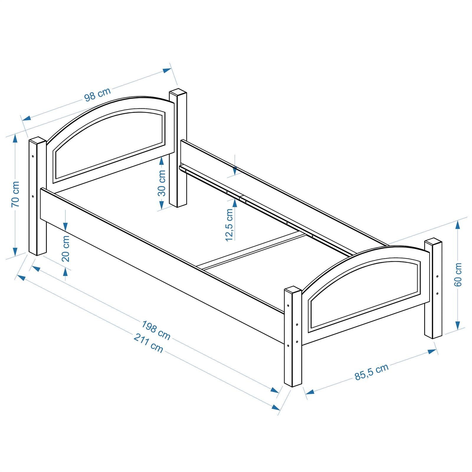 IDIMEX Massivholzbett FLIMS, Massivholzbett Bettgestell Landhausbett Doppel günstig online kaufen