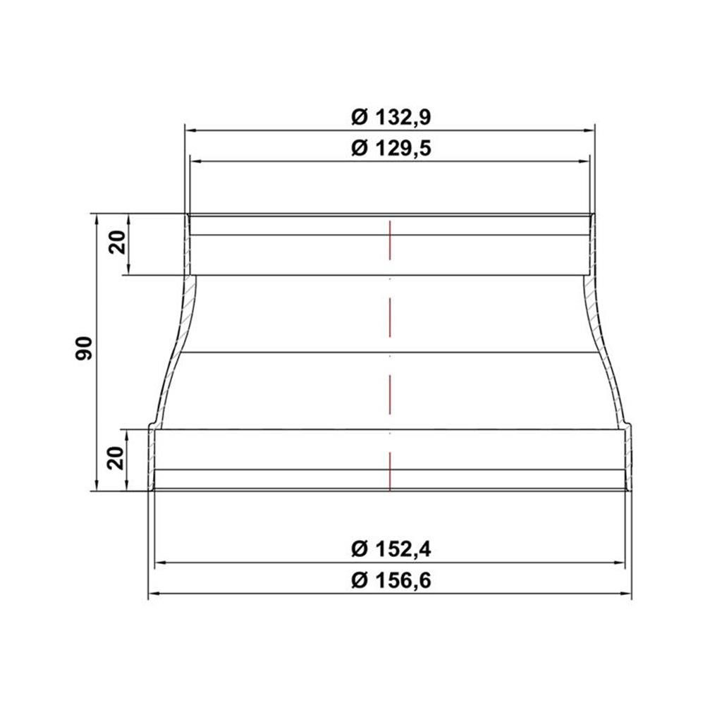 Naber Abluft-Set Naber COMPAIR RDZ flow 125/150 Reduzierstück, weiß